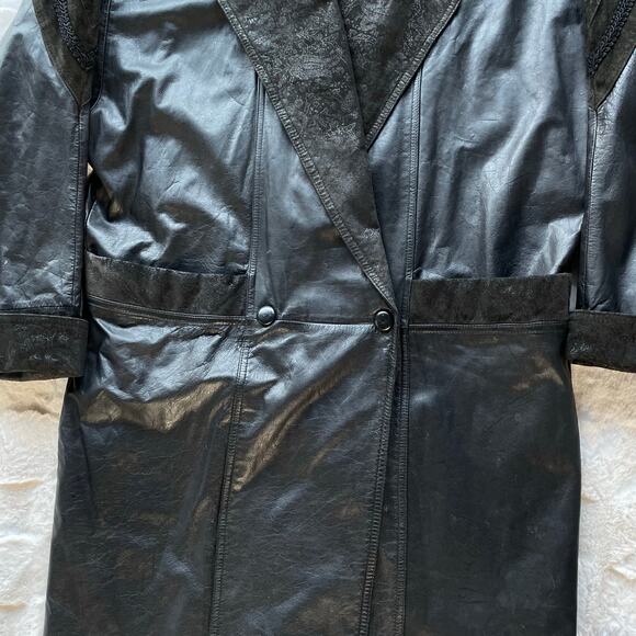 🔥Vintage Pelle Studio Double Breasted
Baroque Leather Long Duster Coat Jacket M - Picture 10 of 16